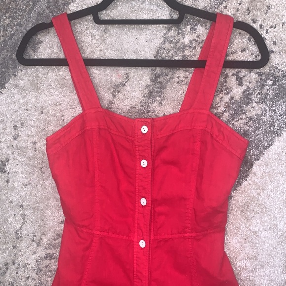 SIZE XS ZARA RED RUFFLE DRESS - Picture 2 of 8